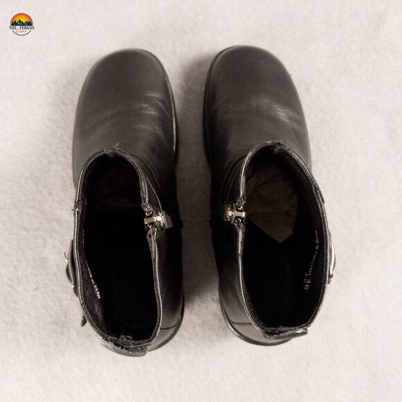 Dansko Bibi Moto Boots Black Leather Block Heel Side Zip Bikercore Women's Sz 36 - Picture 7 of 14